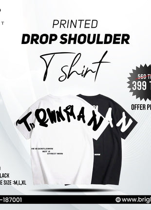 Back printed drop shoulder t shirt