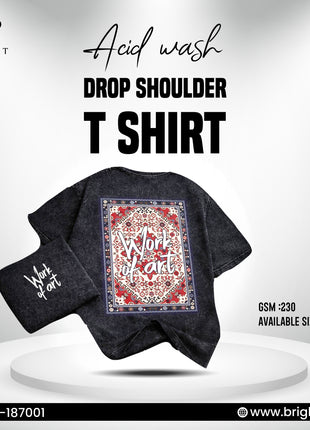 Acid wash doff shoulder t shirt  Work of Art!