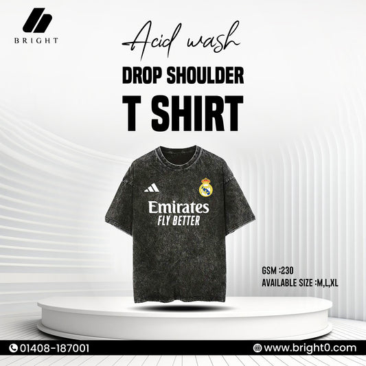 Acid Wash Drop Shoulder T-Shirt (Premium Street Style)
