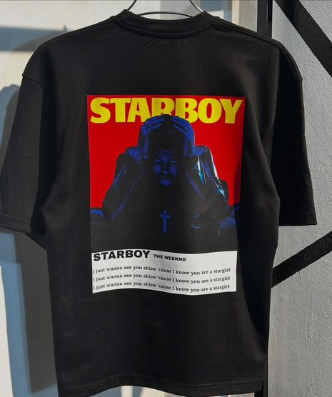 Printed drop shoulder t shirt