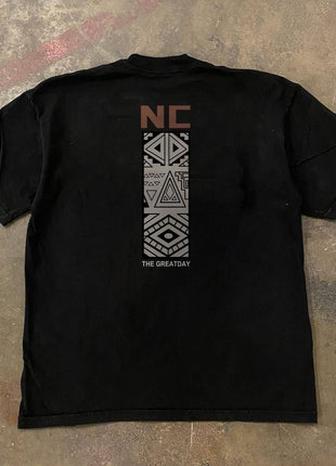 Drop shulder t shirt printed