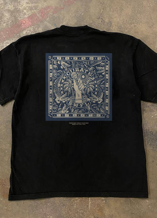 Drop shulder t shirt printed