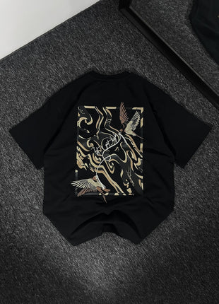 Printed drop shulder t shirt