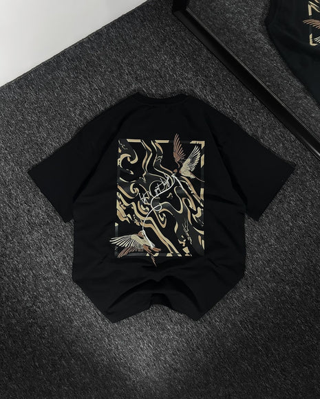 Printed drop shulder t shirt