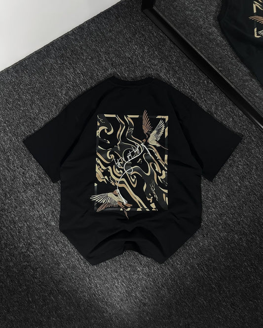 Printed drop shulder t shirt