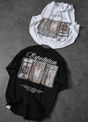 Printed drop shulder t shirt