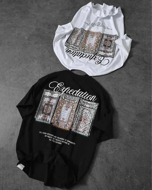 Printed drop shulder t shirt